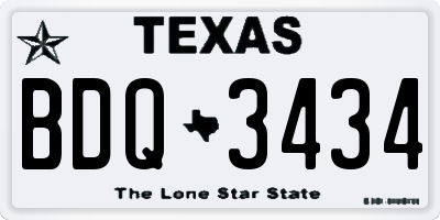 TX license plate BDQ3434