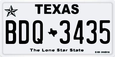 TX license plate BDQ3435
