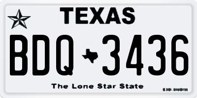 TX license plate BDQ3436