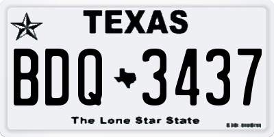 TX license plate BDQ3437