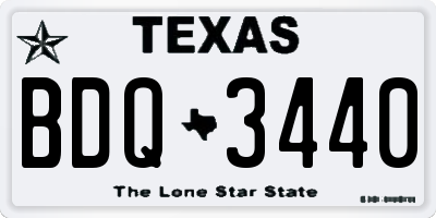 TX license plate BDQ3440
