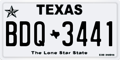 TX license plate BDQ3441