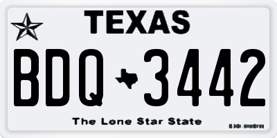 TX license plate BDQ3442