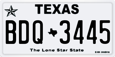 TX license plate BDQ3445