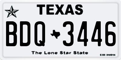 TX license plate BDQ3446