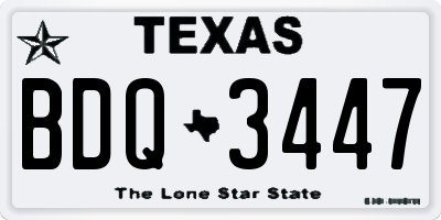 TX license plate BDQ3447