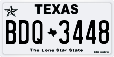 TX license plate BDQ3448