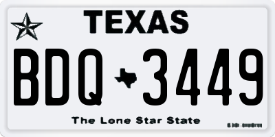TX license plate BDQ3449