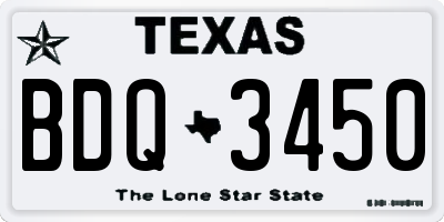 TX license plate BDQ3450
