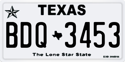 TX license plate BDQ3453