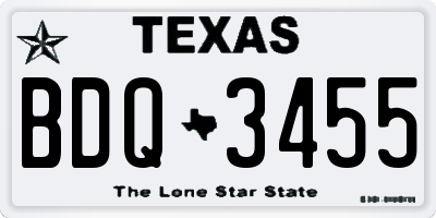 TX license plate BDQ3455