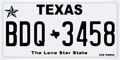 TX license plate BDQ3458
