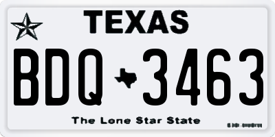 TX license plate BDQ3463