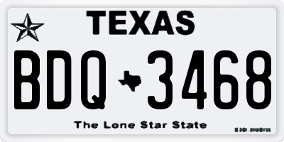 TX license plate BDQ3468