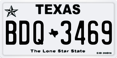 TX license plate BDQ3469