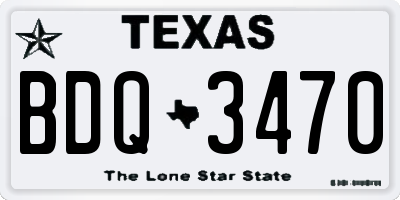TX license plate BDQ3470