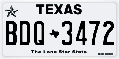 TX license plate BDQ3472