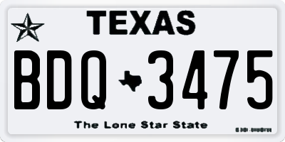 TX license plate BDQ3475