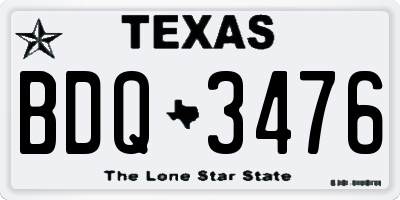 TX license plate BDQ3476