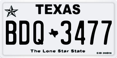 TX license plate BDQ3477
