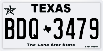 TX license plate BDQ3479