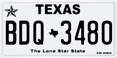 TX license plate BDQ3480