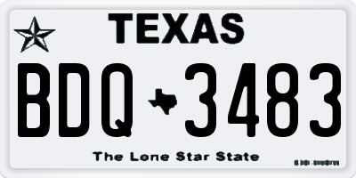 TX license plate BDQ3483