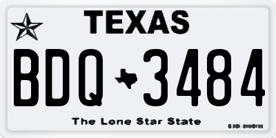 TX license plate BDQ3484