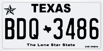 TX license plate BDQ3486