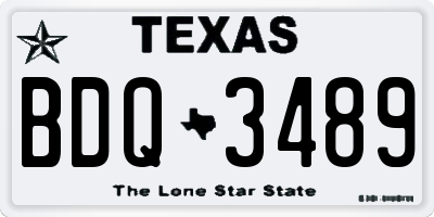 TX license plate BDQ3489