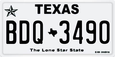 TX license plate BDQ3490