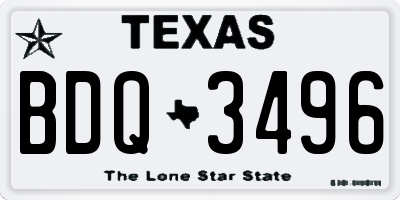 TX license plate BDQ3496