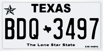 TX license plate BDQ3497
