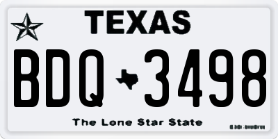TX license plate BDQ3498