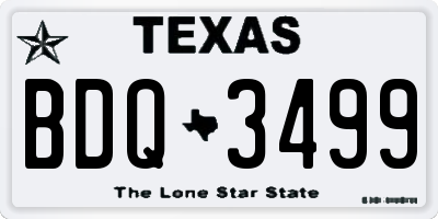 TX license plate BDQ3499