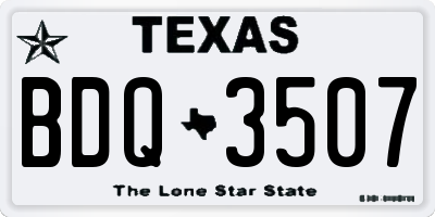 TX license plate BDQ3507