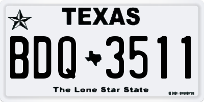 TX license plate BDQ3511