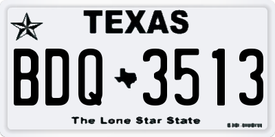 TX license plate BDQ3513