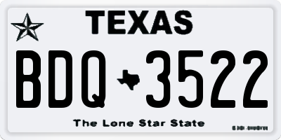 TX license plate BDQ3522