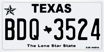 TX license plate BDQ3524