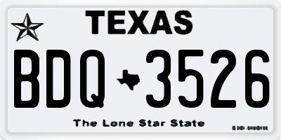 TX license plate BDQ3526
