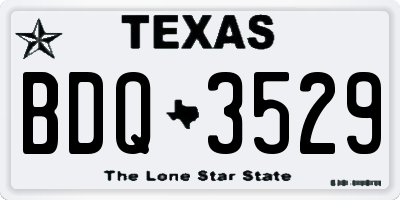 TX license plate BDQ3529