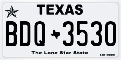 TX license plate BDQ3530