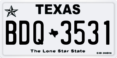 TX license plate BDQ3531