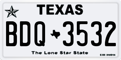 TX license plate BDQ3532
