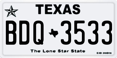 TX license plate BDQ3533