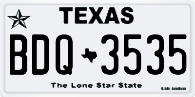 TX license plate BDQ3535