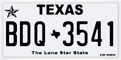 TX license plate BDQ3541