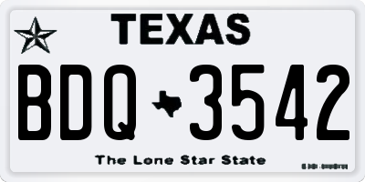 TX license plate BDQ3542