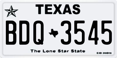 TX license plate BDQ3545